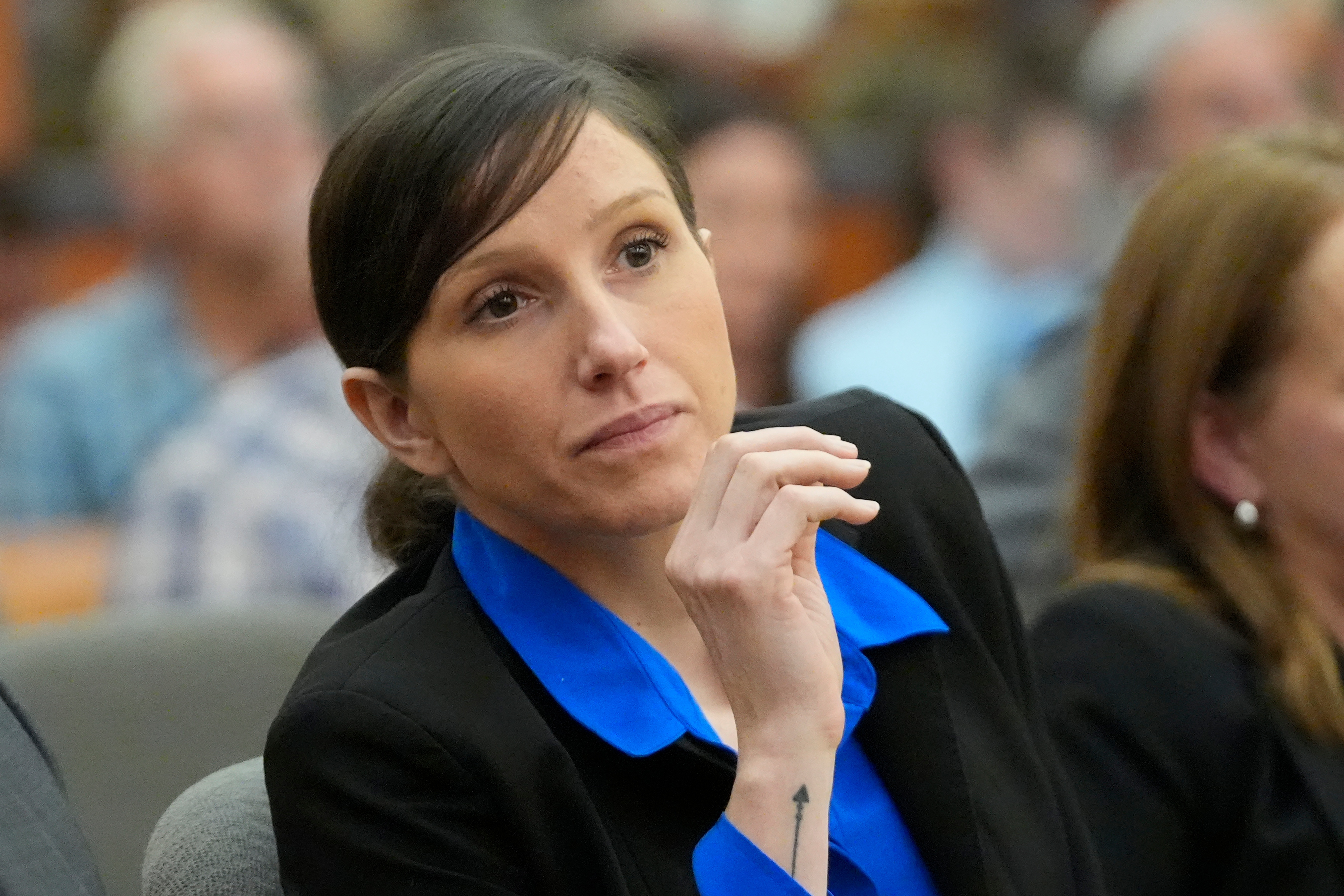 Kouri Richins, pictured during an August 2024 court hearing, was found guilty of the aggravated murder of her husband and four other charges, including forgery and fraud.